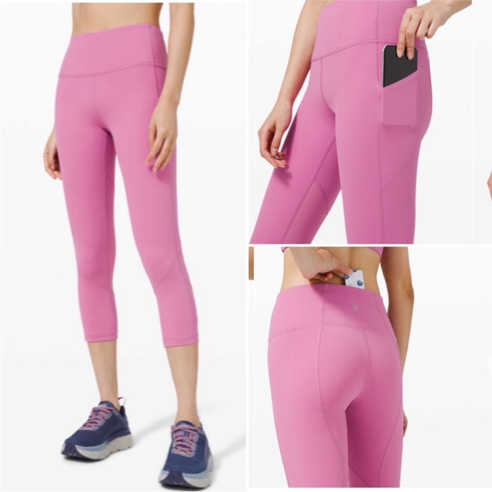 Lululemon Pace Rival High-Rise Crop 22” in Magenta Glow Leggings Size 6